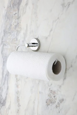 MultiStore Krom 5'li Banyo Aksesuar Seti Tuvalet Kağıtlığı/bornoz Askısı/rulo Havluluk/sabunluk/diş Fırçalık Beyaz