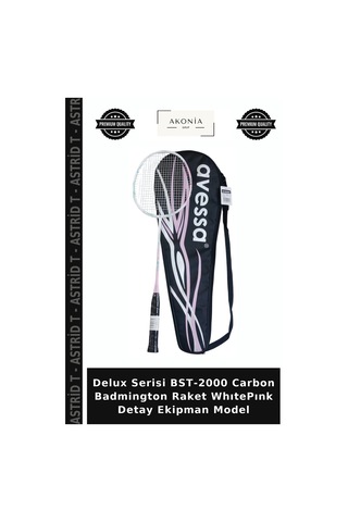 Delux Serisi Bst-2000 Carbon Badmington Raket Whıtepınk Detay Ekipman Model