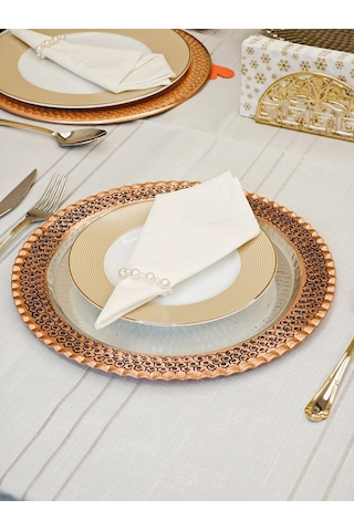 Modabakır Bakır Supla, Tabak Petek İşlemeli 30 Cm Model:asd33444 Bakır