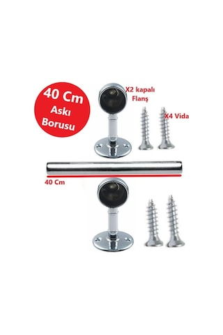Dolap Içi 40 Cm Yuvarlak Elbise Askı Borusu, Tavan Askı Aparatı Diğer
