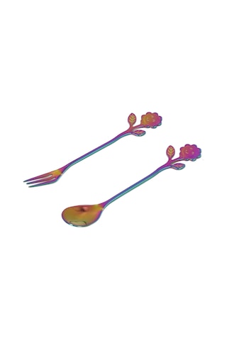 Kaşık Ve Çatal Seti Tek Parça Döküm Ayna Cilalı Zarif Stil Kullanışlı Çatal Bıçak Takımı Ev Hediyesi Renkli Diğer