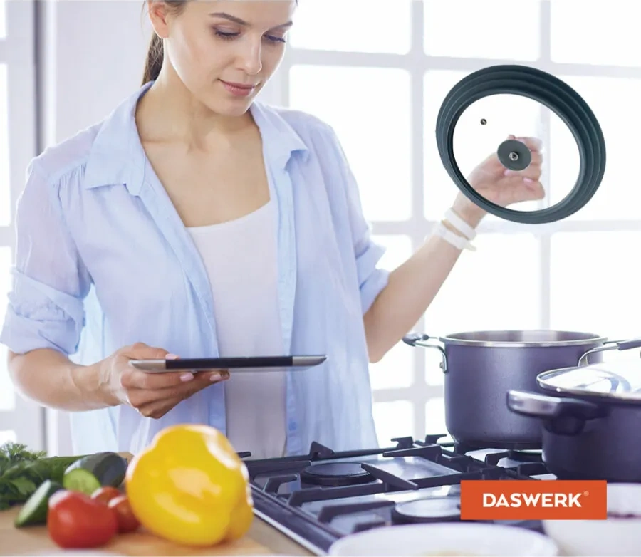 Daswerk Teflon Kaplı Tava İçin Evrensel Silikon Kapak 22-24-26 Cm 41635935 Diğer