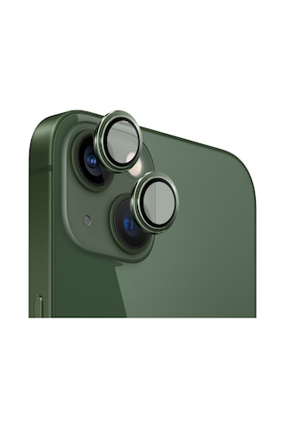 Safeus Safir Temperli Kamera Lens Koruyucu Apple Uyumlu iPhone 13 Ve Mini İle Yeşil