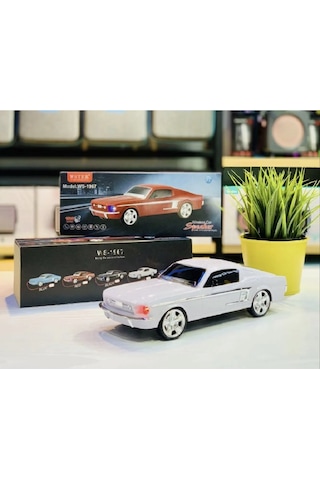 Wster Ws-1967bt Ford Mustang Gt 1967 Model Araba 10 W Fm Radyo Bluetooth Hoparlör Beyaz
