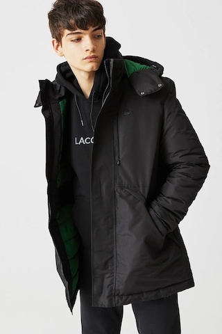 Lacoste Syntehic Fill Jacket Çıkarılabilir Kapüşonlu Erkek Parka Siyah