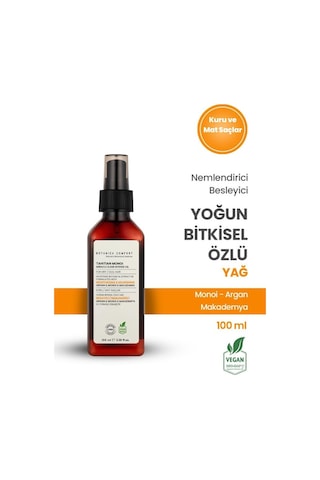Botanica Comfort Monoi Argan Makademya İçerikli Nemlendirici Saç Bakım Yağı 100 ML