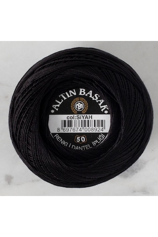 Abarta Altınbaşak Klasik Renkli Dantel Ipi -no:50 20 Gr 1 Adet- Siyah