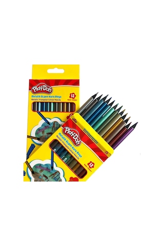Playdoh Metalik Üçgen Kuru Boya 12 Renk