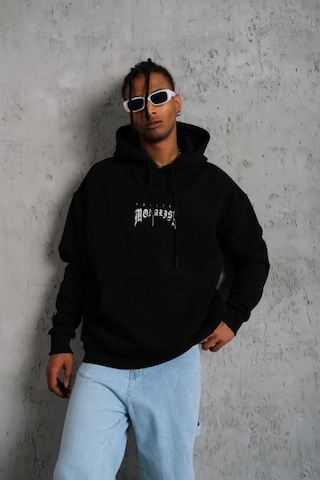 Mbb E-ticaret Erkek Baskılı Kapüşonlu Ve Kanguru Cepli Sweatshirt Hoodie- Siyah