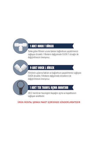 Aquafit Kapalı Kasa Su Arıtma Cihazı İki Tarafı Çubuklu 6'lı Filtre Seti