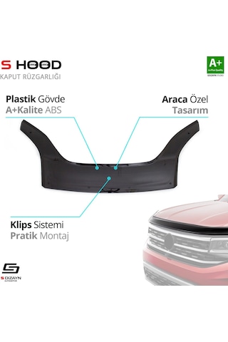 S-dizayn Fiat Fiorino Abs Plastik Kaput Rüzgarlığı 2007 Üzeri A+kalite