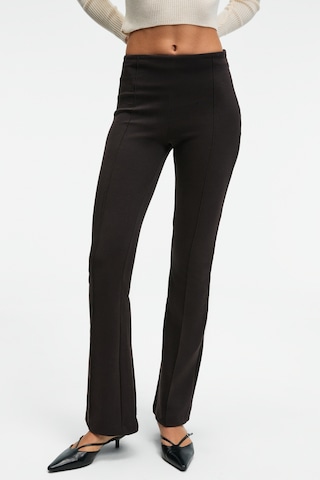 Grımelange Lysavıne Kadın Esnek Kumaşlı Slim Fit Koyu Kahverengi Pantolon Koyu Kahverengi