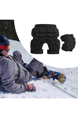 Suntek Dolgulu Şort Eva Çocuk Kalça Koruma Pedi Kayak Beden-s Siyah