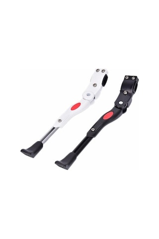 Pazly Beyaz Ayarlanabilir Bisiklet Park Rafı, Dağ Bisikleti Döngüsü, Pervane Yan Arka Kickstand, Alüminyum Ayak Desteği, Siyah/beyaz Renk, 34cm Boyut Beyaz