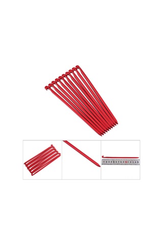 Geeroyoo Alüminyum Çadır Çiviği - 10 Adet, Altın Renk, Dikdörtgen Şekil, Dayanıklı, Anti-çürük, Dış Mekan Kullanıma Uygun Opp Poşet Altın