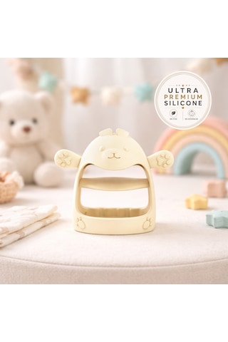 Tgm Baby Ultra Premium Silikon Tavşan Eldiveni Diş Kaşıyıcı Özel Taşıma Kablı Krem