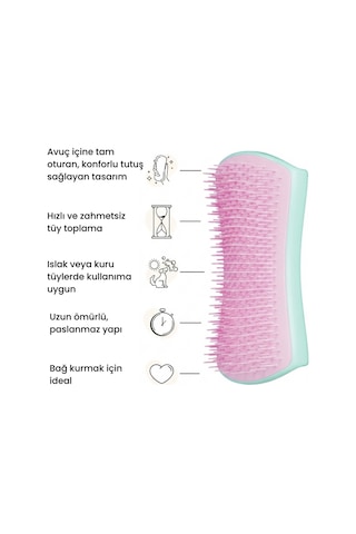 Pet Teezer Deshedding - Mint / Pink Yeşil Pembe Köpek Bakım Fırçası