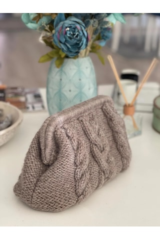 El Yapımı Vizon, Saç Örgü El Çantası Vizon