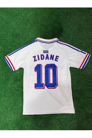 Fransa Millî Takımı Zidane 10 Futbol Forması Beyaz Çok Renkli Fransa Millî Takımı Zidane 10 Futbol Forması Beyaz Çok Renkli