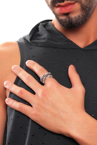 Erkek Antik Gümüş Kaplama 2'Li Kartal Pençesi Yüzük N11.11539 Çok Renkli