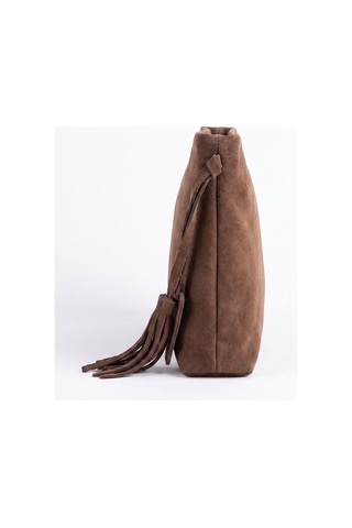 Morden Açık Kahverengi Süet Hakiki Deri Kadın Clutch Çanta