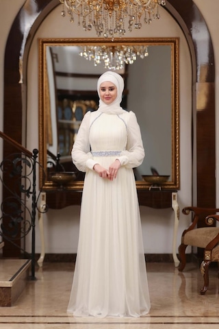 Melisma Efsane Tesettür Abiye Ekru