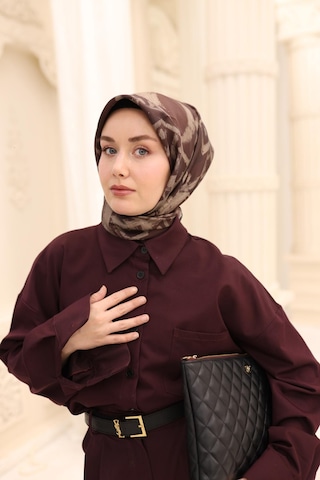 Silk Home Twill İpek Eşarp 11462-07 Kahverengi, Vizon