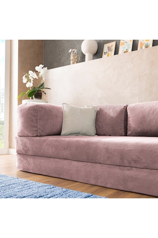 Argimo Godila Çok Amaçlı Sofa Çift Kişilik Yatak Koltuk Pembe