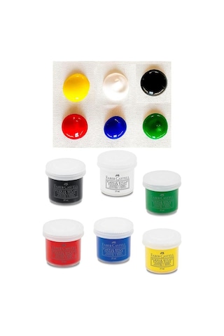 Parmak Boyası 6 Renk 25 Ml 1 Paket 6 Lı Parmak Boya Anasınıfı Okul Öncesi Kreş Etkinlik