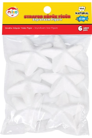 Mas Mileo Strafor Köpük Figür Yıldız 6 Cm 6'lı Paket 1862