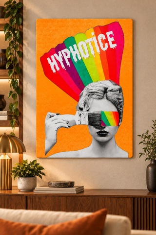 Dekoratif Hyphotice Metal Tablo Modern Duvar Dekorasyonu Çok Renkli