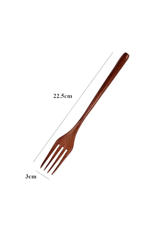 Kangvka Doğal Ahşap Tatlı Çatalı, 22.5 Cm, Dayanıklı Ve Zirve Kalite, Geleneksel Tasarım, Pratik Kullanım, Tekli Set Ahşap