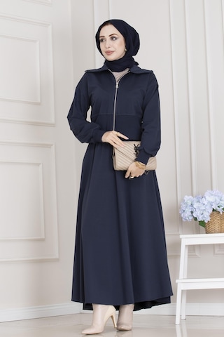 Sevitli Fermuarlı Etekli Takım-lacivert-5493 Lacivert