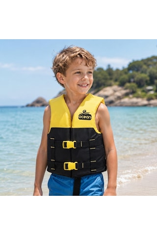 Ocean Can Yeleği 30 Newton Yüzdürme Yardımcısı 3-6 Yaş Siyah - Sarı