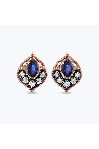 Altınbaş Elmas Safir Küpe N11.184