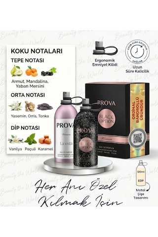 Prova Black Option Women Edp 120 Ml - Uzun Süre Kalıcı Kadın Parfümü Baharatlı - Odunsu