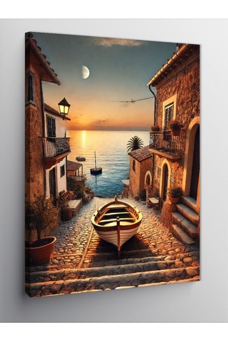 Kanvas Tablo Sahildeki Sakin Sokak Manzarası 50cmx70cm