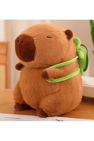 Sevimli Kapibara Sırt Çantalı İthal Oyuncak Peluş 33 Cm Çok Renkli