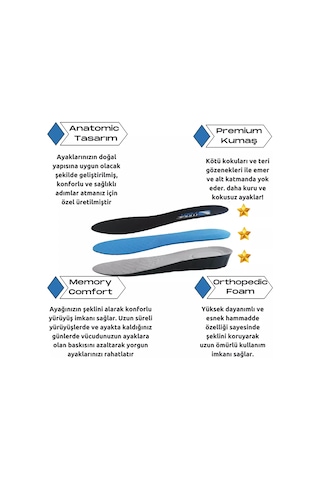 Magicfoot Unisex +3 Cm Boy Uzatıcı Gizli Topuk Yükseltici Geliştirilmiş Tabanlık