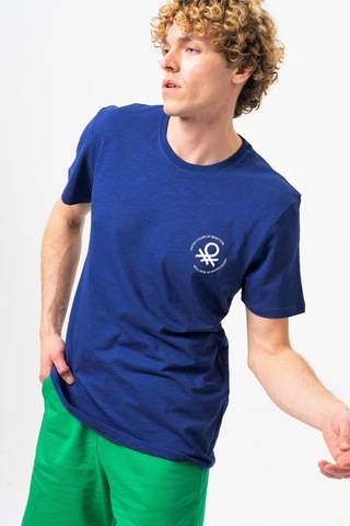 Benetton Bnt-m099-r-23y Erkek T-shirt Bnt-m099-r-r1078 Lacivert
