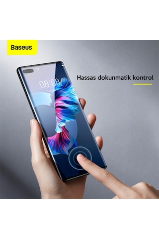 Baseus Huawei Mate 40 Pro Full 0.25Mm Kırılmaz Ekran Koruyucu Şeffaf