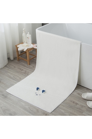 Yaozixa Kareli Kadife Tavşan Kulaklı Kalınleştirilmiş Saç Kurutma Şapka - Suyu Çeken Banyo Havlusu Beyaz, 70x140 Cm Diğer