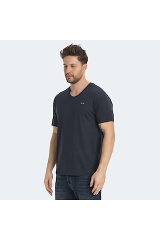 Slazenger KRAKKER Erkek V Yaka Koyu Gri Tişört