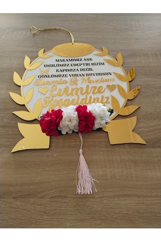 Çelik Kapı Süsü Aynalı Pleksi Çok Şık Kaliteli 1 Sınıf Çiçekli