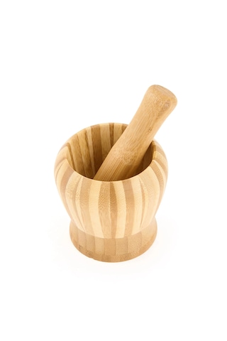 Porsima By-57 Doğal Bambu Havan Sarımsak Döveceği Sarımsak Ezici