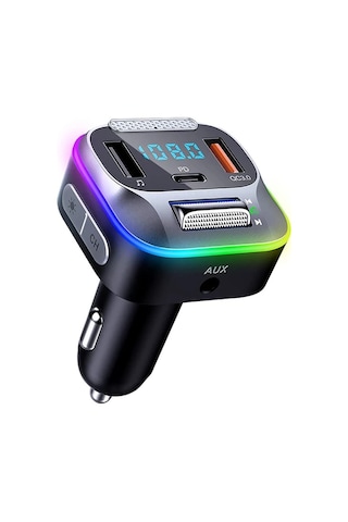 Honeybeeshop Standart Araba Kablosuz Verici 30w Pd Qc3 0 18w Guc Bas Ses Hi Fi Aux Usb Led 7 Renk