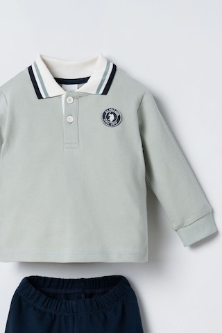 U.S. Polo Assn. Erkek Bebek Su Yeşili Uzun Kol Pijama Takım Usb3197-c-v2 Usb3197-c-v2 Yeşil