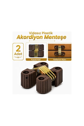 2 Adet Plastik Akordiyon Menteşe Vidasız Gizli Gömme Dolap Kapak Katlanır Masa Menteşesi Diğer