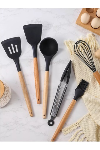 4seasonsmarket Mutfak Spatulası Mutfak Gereçleri Seti 248786611 Siyah