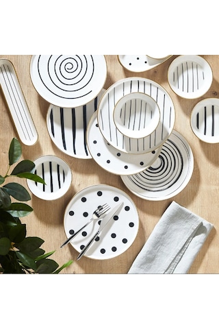 Fecra Dark 25 Parça Kahvaltı Seti Beyaz